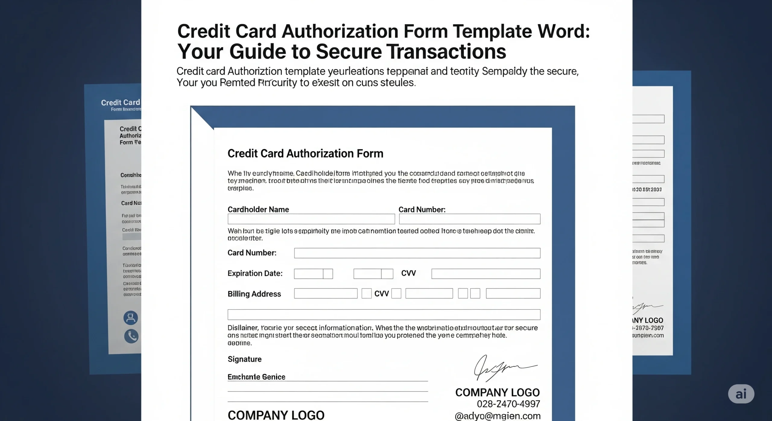 Credit Card Authorization Form Template Word Your Guide to Secure Transactions